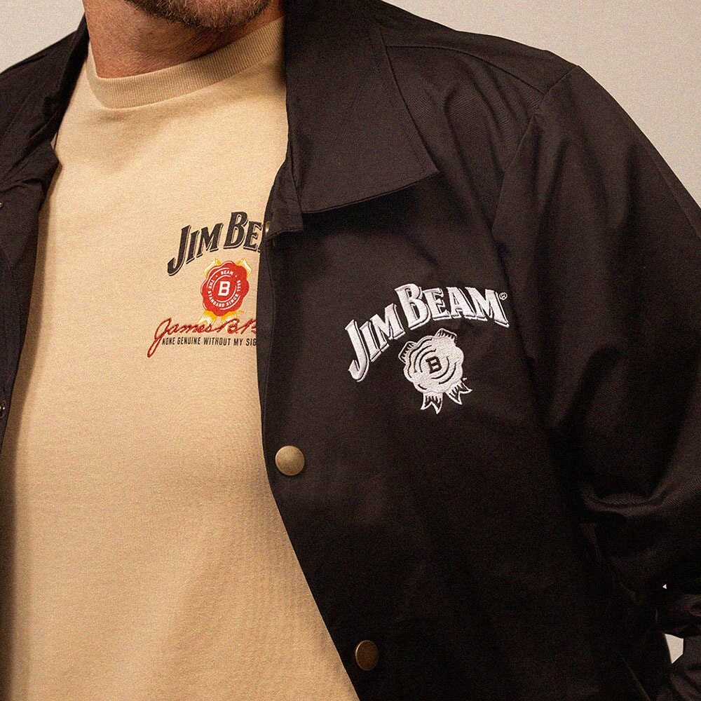 Branded Apparel Jacket Shirt Logo Embroidery Casual Style Jim Beam