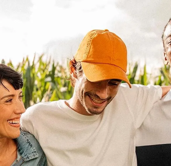 Friends Laughing Outdoor Field Corn Background Social Gathering Jim Beam