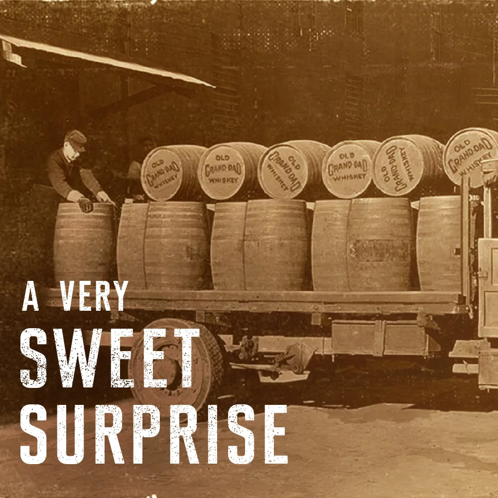 Worker with Jim Beam Barrels