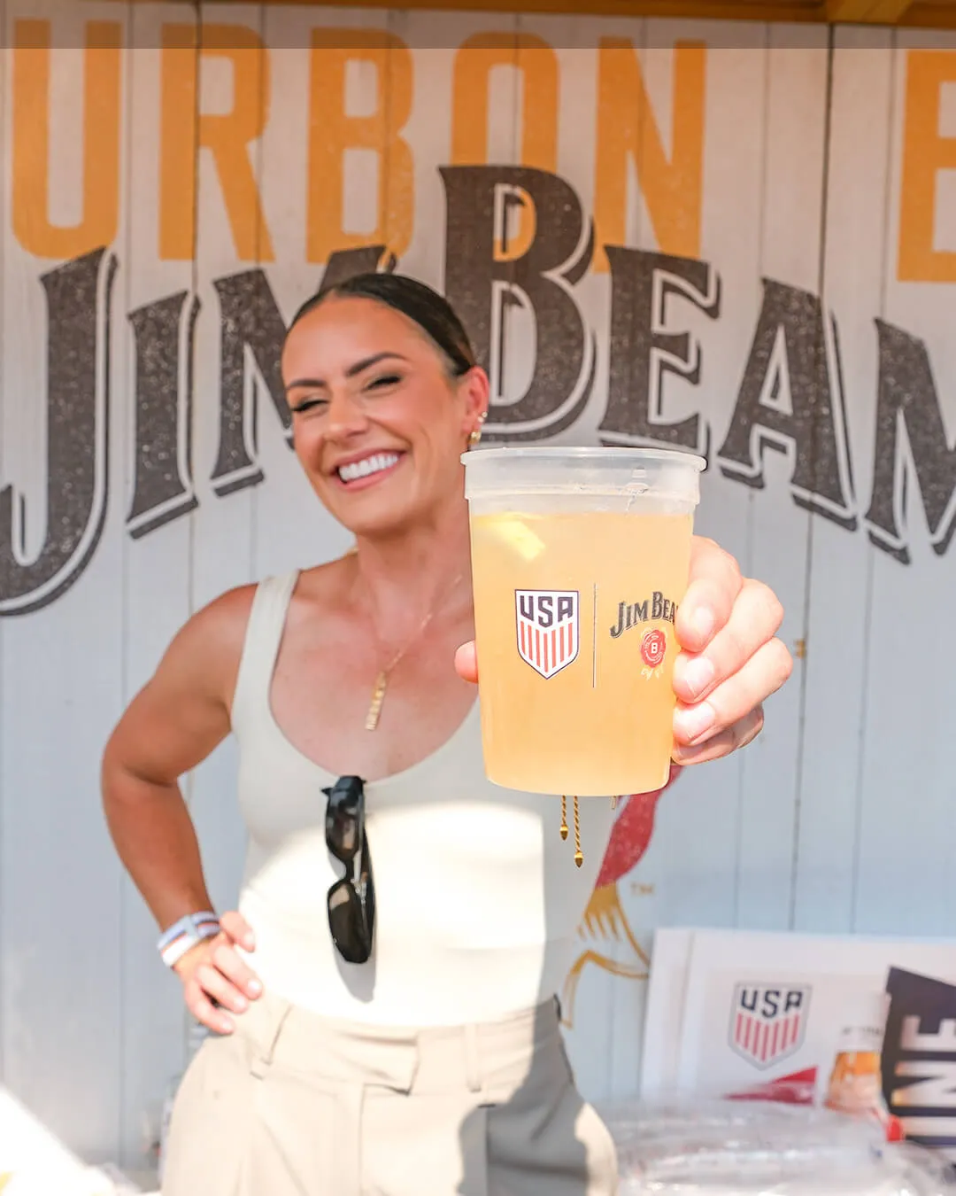 Jim Beam Block Party women with a shot