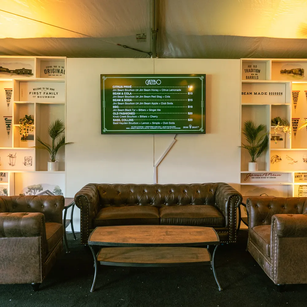 jim beam music gazebo fest sofa zone