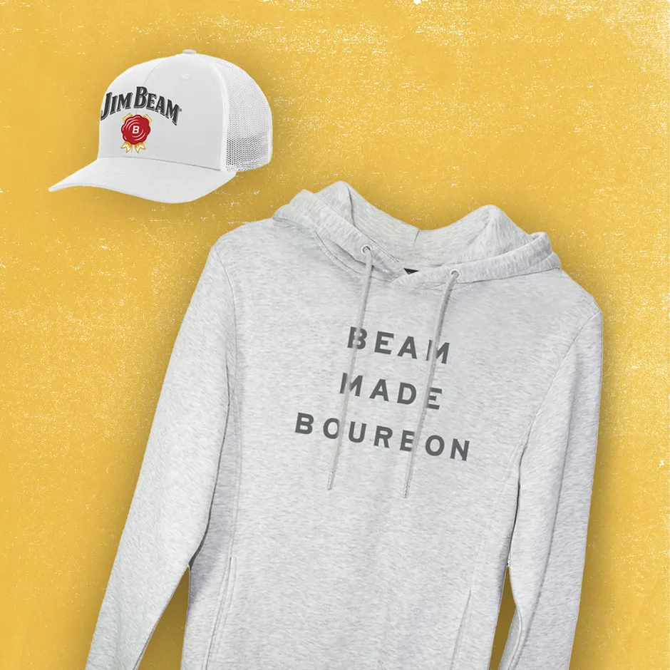 Jim beam merchandise cap and hoodie