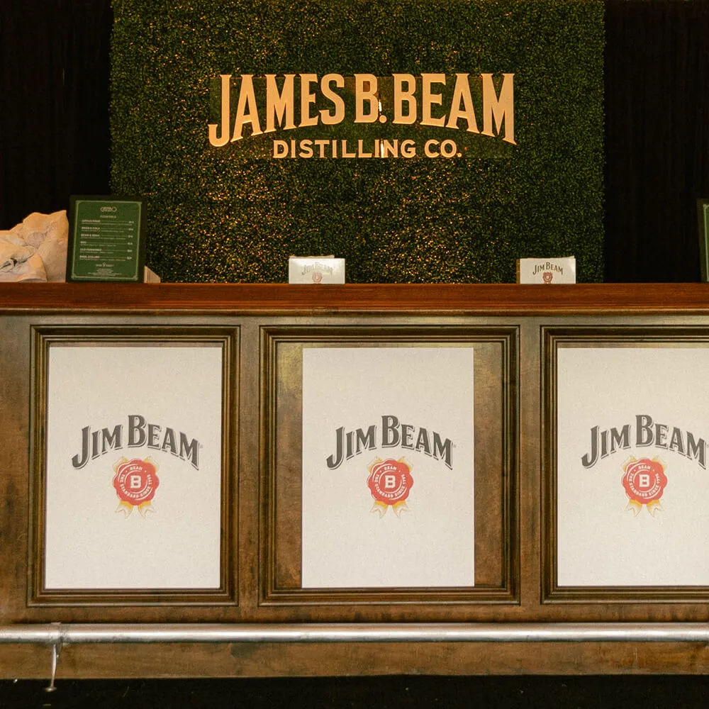 James B. Beam Distillery signboard at Gazebo fest Jim Beam stand