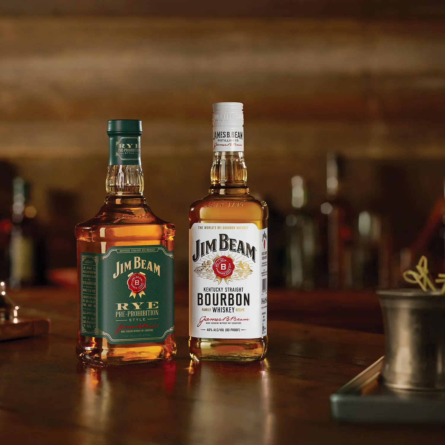 Bourbon Vs Rye Bottles Jim beam