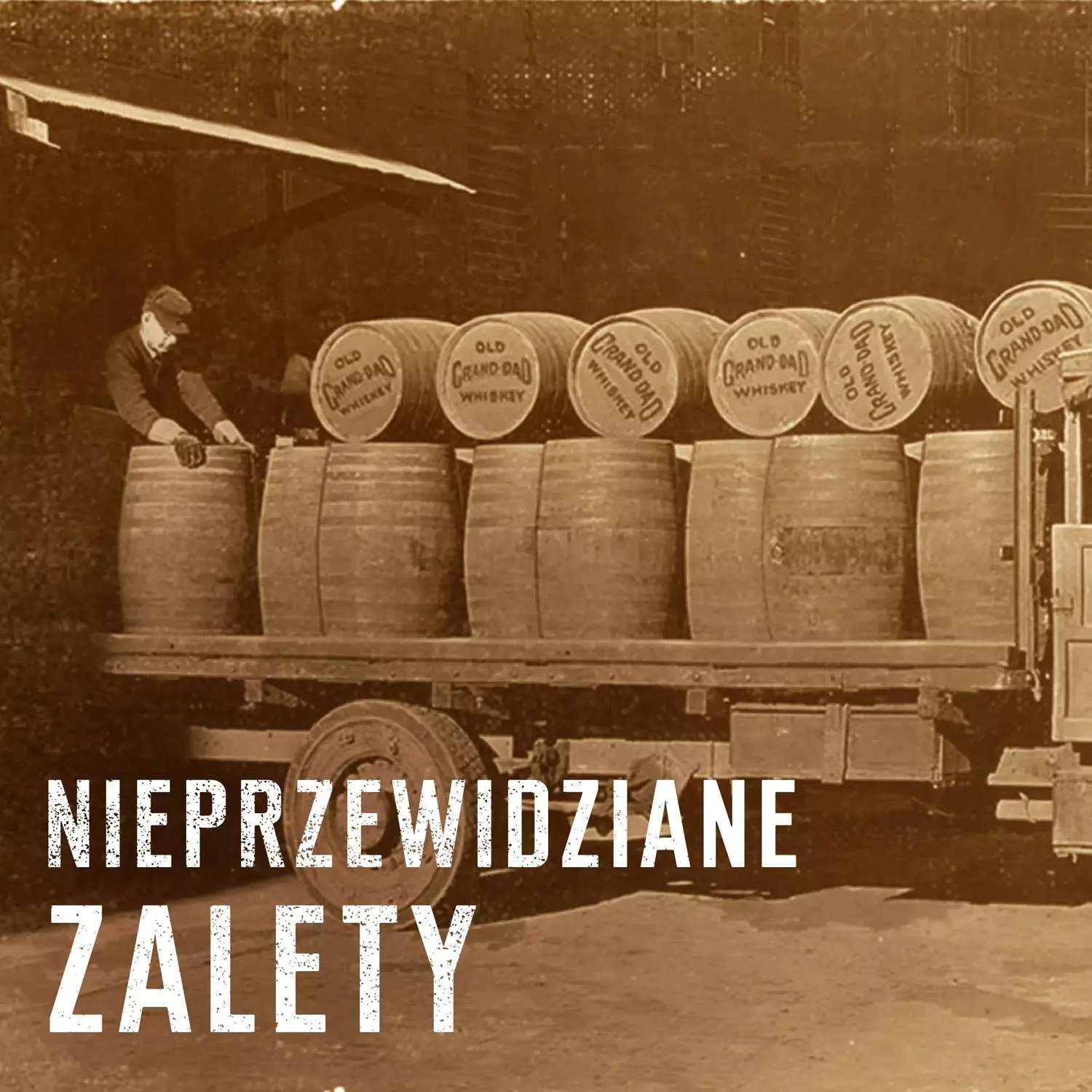 Worker with Jim Beam Barrels