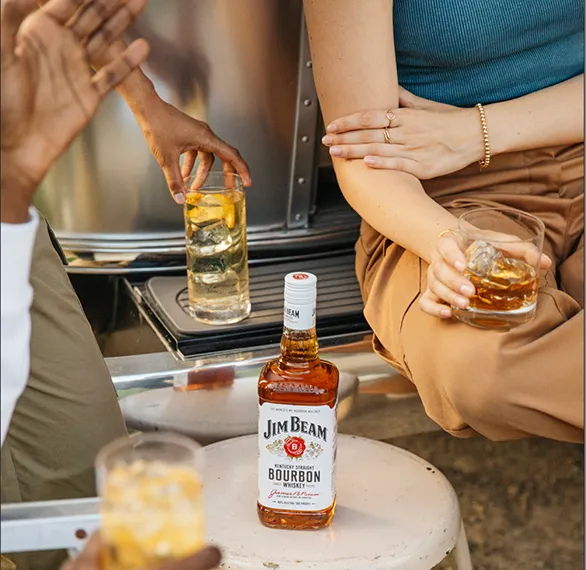 Jim Beam Bourbon Bottle and Cocktails