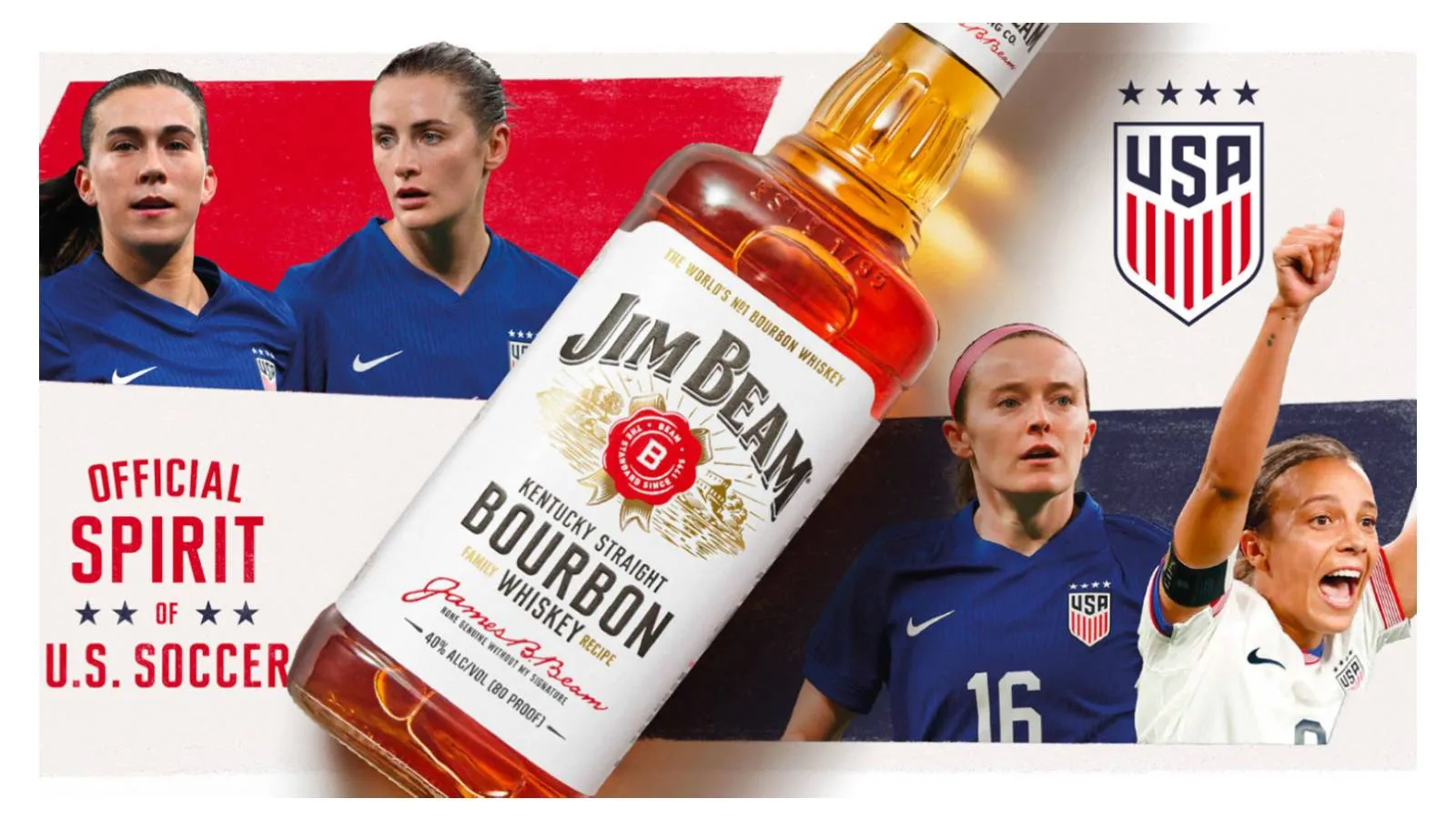 Women Soccer Players Bottle Collaboration USA Jim Beam