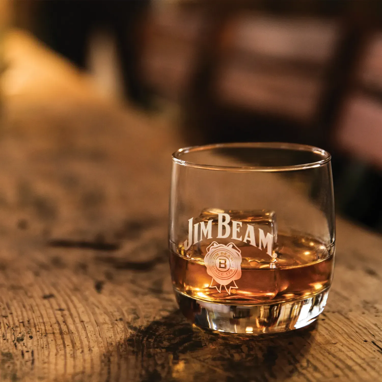 Glass Wood Table Drink Jim Beam