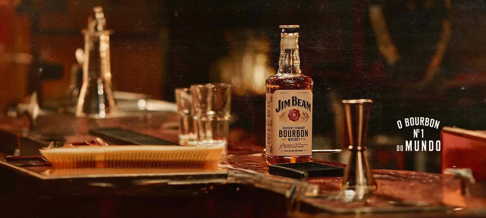 jim beam whiskey at bar