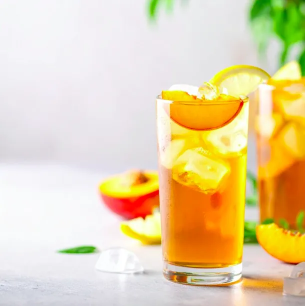 tea peach lime cocktail