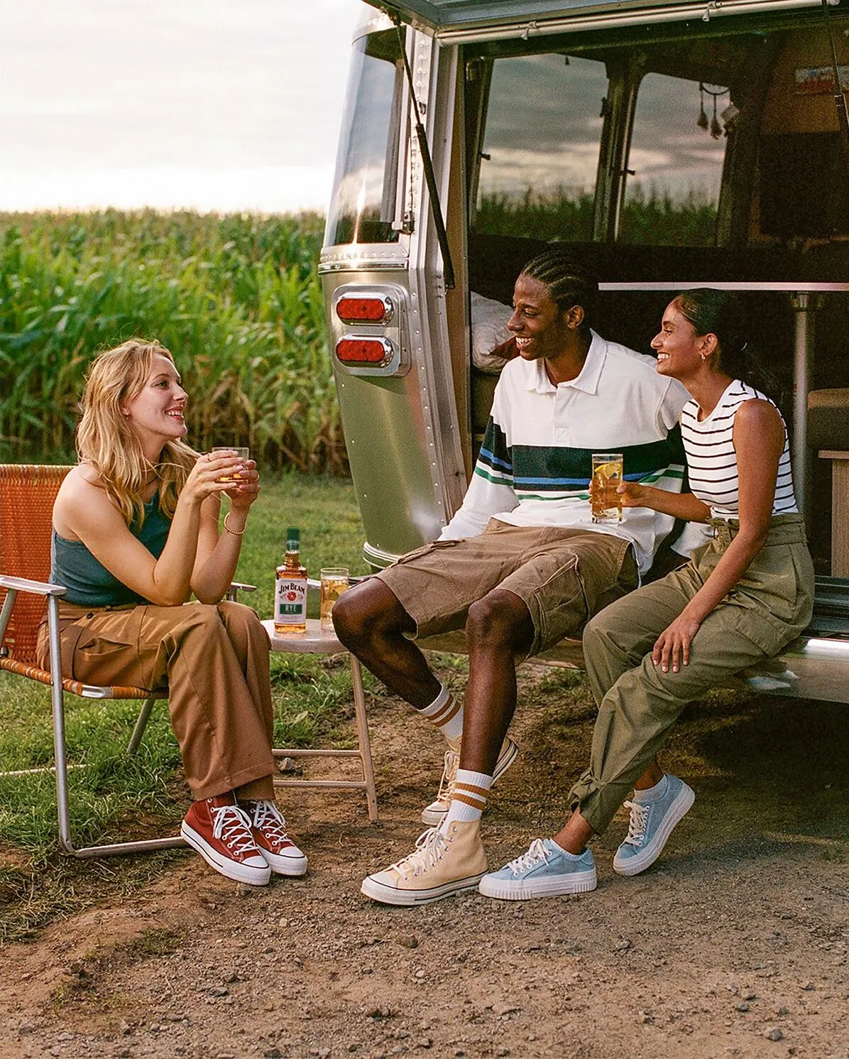 people sitting in field and enjoying wine