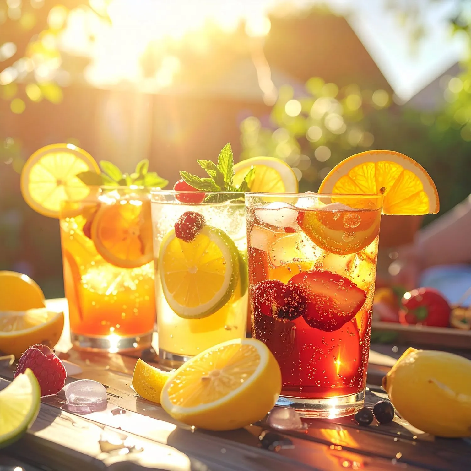 Cocktails citrus berries ice summer drinks jim beam image