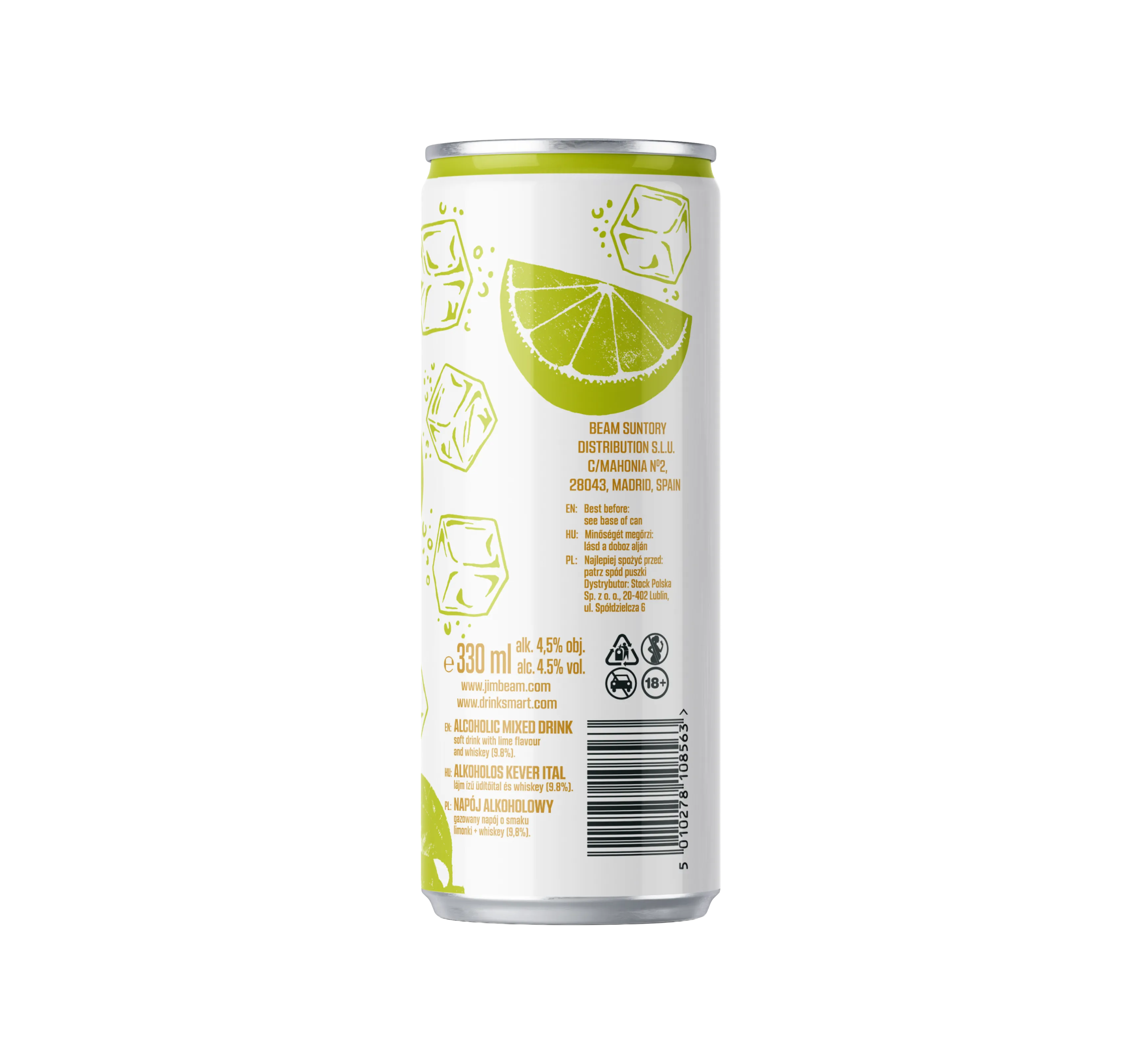 Lime splash can back