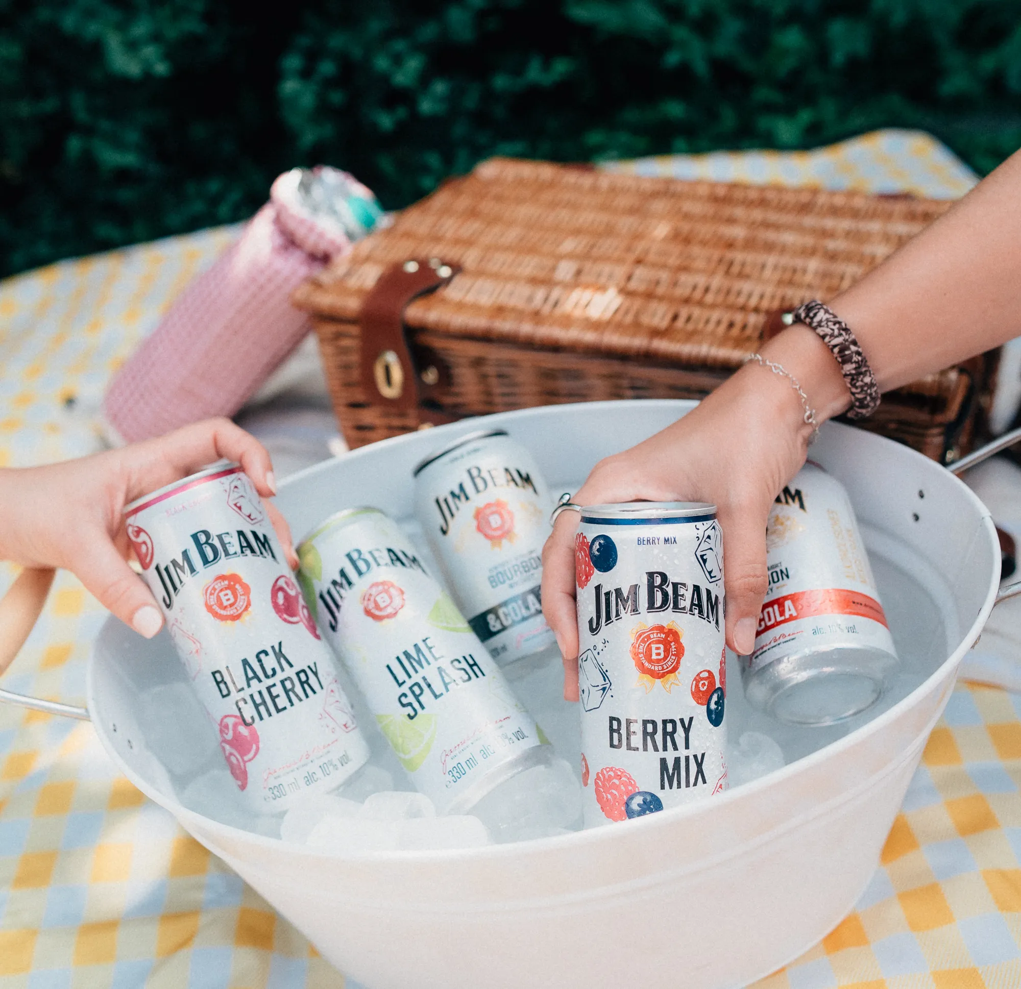 cans collected in basket